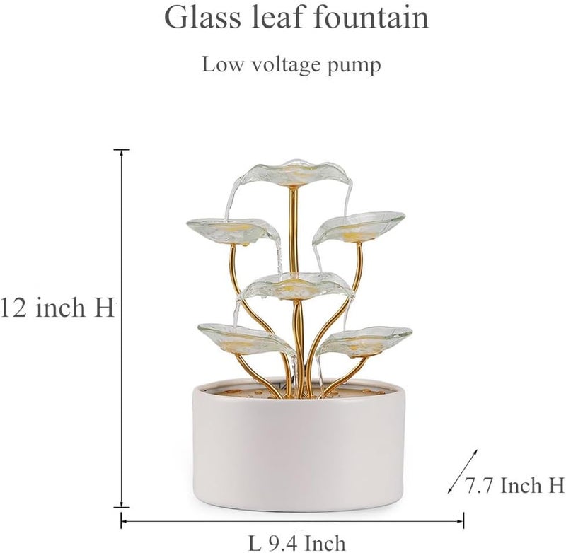 Andady Tabletop Fountain Water Feature Indoor and Outdoor Home and Garden Decoration (Leaf Fountain 1) - Image 2